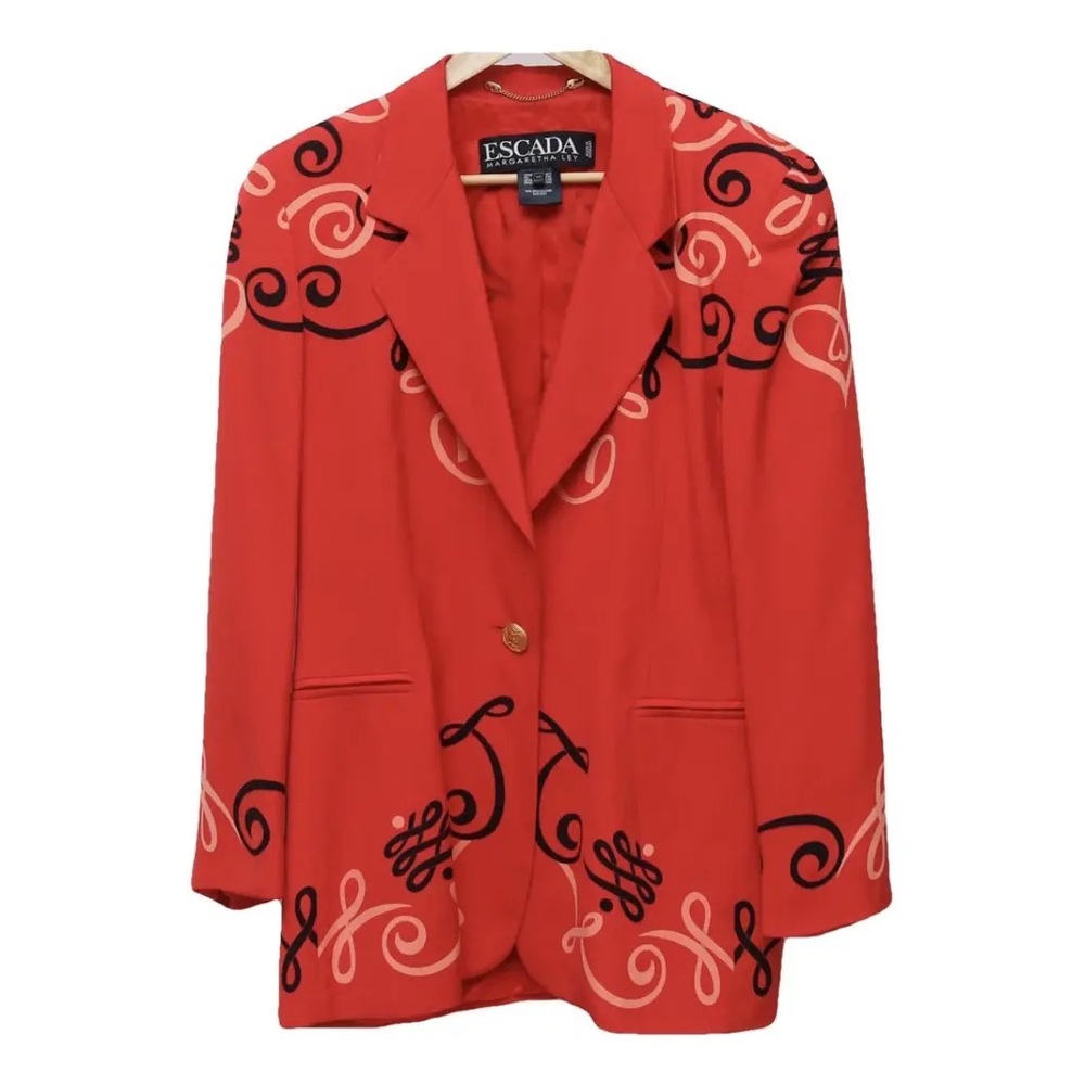 Vintage Escada Margaretha Ley Silk Blazer Red - Picture 3 of 8